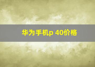 华为手机p 40价格